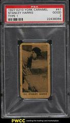 Stanley Harris #41 Baseball Cards 1927 E210 York Caramel Type 1 Prices