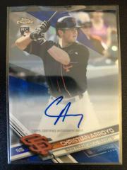 Christian Arroyo [Blue Refractor] #RA-CA Baseball Cards 2017 Topps Chrome Rookie Autographs Prices