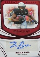 Breece Hall [Ruby] #SM-BHA Football Cards 2022 Panini Immaculate Collegiate Signature Moves Prices
