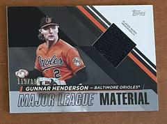 Gunnar Henderson [Black] Baseball Cards 2024 Topps Major League Material Prices