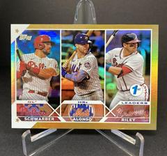 Austin Riley, Kyle Schwarber, Pete Alonso [1st Edition Gold] Baseball Cards 2023 Topps Prices