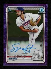 Spencer Strider [Purple Refractor] #CDA-SS Baseball Cards 2020 Bowman Draft Picks Chrome Autographs Prices