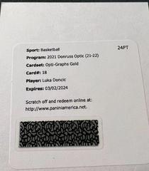 Luka Doncic [Gold] Basketball Cards 2021 Panini Donruss Optic Opti Graphs Prices