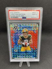 Christian Watson [Red] #RW-CW Football Cards 2022 Panini Zenith Rookie Wave Prices