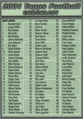 Checklist [Cards 1 to 210] #1 of 3 Football Cards 2001 Topps Prices