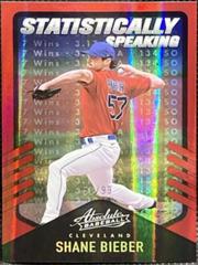 Shane Bieber [Spectrum Red] #SS-12 Baseball Cards 2022 Panini Absolute Statistically Speaking Prices