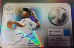 Kahlil Watson [Autograph] #MM-10 Baseball Cards 2022 Bowman Platinum Minted in Merit Prices
