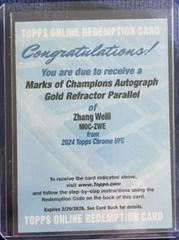 Zhang Weili [Gold Refractor] #MOC-ZWE Ufc Cards 2024 Topps Chrome UFC Marks of Champions Autograph Prices