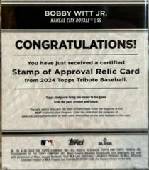 Bobby Witt Jr. [Blue] Baseball Cards 2024 Topps Tribute Stamp of Approval Prices