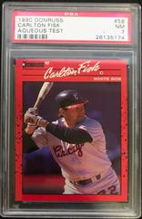 Carlton Fisk #58 Baseball Cards 1990 Donruss Aqueous Test Prices