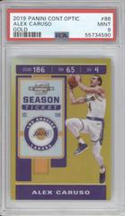 Alex Caruso [Gold] #86 Basketball Cards 2019 Panini Contenders Optic Prices