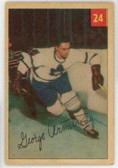 George Armstrong [Lucky Premium Back] #24 Hockey Cards 1954 Parkhurst Prices