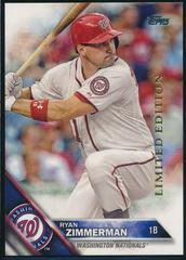 Ryan Zimmerman #45 Baseball Cards 2016 Topps Limited Edition Prices