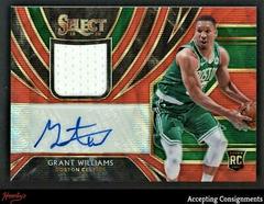 Grant Williams [Red Wave] #GWL Basketball Cards 2019 Panini Select Rookie Jersey Autographs Prices