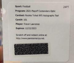 Trevor Lawrence [Autograph Teal] #101 Football Cards 2021 Panini Contenders Optic Prices
