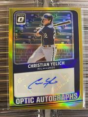 Christian Yelich [Gold] Baseball Cards 2021 Panini Donruss Optic Autographs Prices