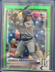 Heriberto Hernandez [Green Refractor] Baseball Cards 2021 Bowman Draft Chrome Prices