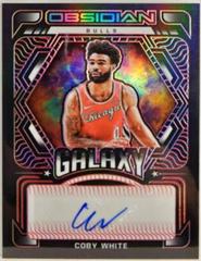 Coby White [Red] #GA-CWT Basketball Cards 2021 Panini Obsidian Galaxy Autographs Prices