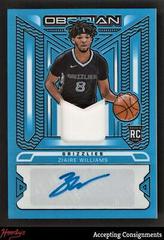 Ziaire Williams [Blue Flood] Basketball Cards 2021 Panini Obsidian Rookie Jersey Ink Autographs Prices