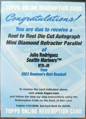 Julio Rodriguez [Mini Diamond] #RTR-JR Baseball Cards 2023 Bowman's Best Reel to Die Cut Autographs Prices