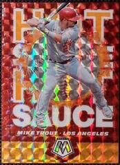 Mike Trout [Orange Fluorescent] #HS1 Baseball Cards 2021 Panini Mosaic Hot Sauce Prices