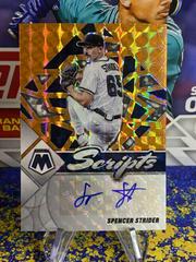 Spencer Strider [Gold] #SC-SS Baseball Cards 2022 Panini Mosaic Scripts Autographs Prices