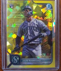 Julio Rodriguez [SP Variation Sapphire Yellow] Baseball Cards 2022 Bowman Chrome Prices