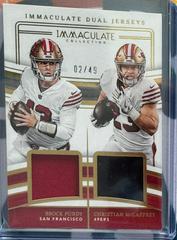 Brock Purdy / Christian McCaffrey #11 Football Cards 2023 Panini Immaculate Dual Jersey Prices
