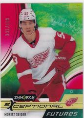 Moritz Seider [Red] Hockey Cards 2021 Upper Deck Synergy Exceptional Futures Prices