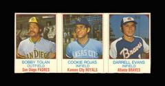 Evans, Rojas, Tolan [Hand Cut Panel] Baseball Cards 1975 Hostess Prices