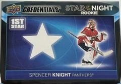 Spencer Knight Hockey Cards 2021 Upper Deck Credentials 1st Star of the Night Rookies Prices