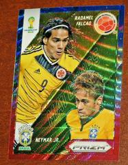 Neymar Jr., Radamel Falcao [Blue & Red Wave] #20 Soccer Cards 2014 Panini Prizm World Cup Matchups Prices