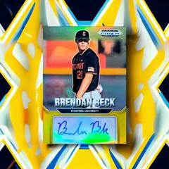 Brendan Beck [Gold] Baseball Cards 2022 Panini Prizm Draft Picks Autographs Prices