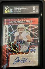 Justin Herbert [Red] Football Cards 2022 Panini Mosaic Autographs Prices