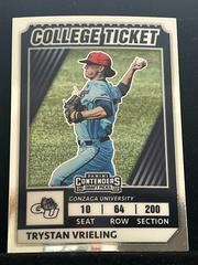 Trystan Vrieling #40 Baseball Cards 2022 Panini Elite Extra Edition College Tickets Optic Prices