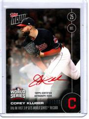 Corey Kluber [Autograph Red Ink] #627-B Baseball Cards 2016 Topps Now Prices