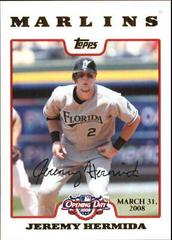Jeremy Hermida #54 Baseball Cards 2008 Topps Opening Day Prices