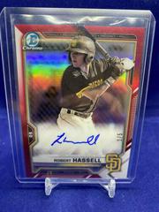 Robert Hassell [Red Refractor] #CPA-RH Baseball Cards 2021 Bowman Chrome Prospect Autographs Prices