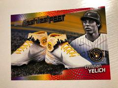 Christian Yelich [5x7 Gold] Baseball Cards 2022 Topps Flashiest Feet Prices
