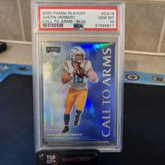 Justin Herbert [Blue] #CA19 Football Cards 2020 Panini Playoff Call to Arms Prices