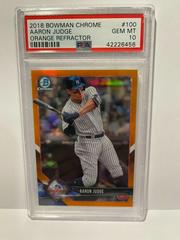 Aaron Judge [Orange Refractor] #100 Baseball Cards 2018 Bowman Chrome Prices