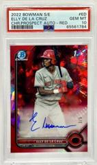Elly De LA Cruz [Red] #BSPA-ED Baseball Cards 2022 Bowman Chrome Sapphire Autographs Prices