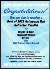 Elly De LA Cruz [Red] #B22-EDL Baseball Cards 2022 Bowman's Best of Autographs Prices