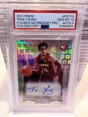 Trae Young [Premium] #FS-TYG Basketball Cards 2021 Panini Prizm Flashback Signatures Prices