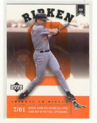 Cal Ripken Jr. [Tribute to Ripken] #99 Baseball Cards 2002 Upper Deck Prospect Premieres Prices