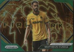 Matheus Cunha [Green] Soccer Cards 2023 Panini Prizm Premier League Fireworks Prices