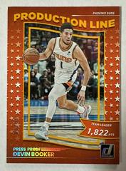 Devin Booker [Gold] #8 Basketball Cards 2022 Panini Donruss Production Line Prices