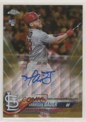 Harrison Bader [Gold Wave Refractor] #RA-HB Baseball Cards 2018 Topps Chrome Rookie Autograph Prices