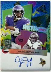 Justin Jefferson [Splatter Neon] #2 Football Cards 2023 Panini Spectra RetroSpect Autograph Prices