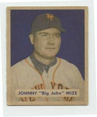 Johnny Mize [Name on Front] Baseball Cards 1949 Bowman Prices